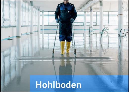 Mann bei Arbeiten am Hohlboden