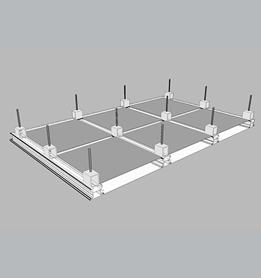 Zeichnung einer Kreuzbandraster-Decke, begehbar