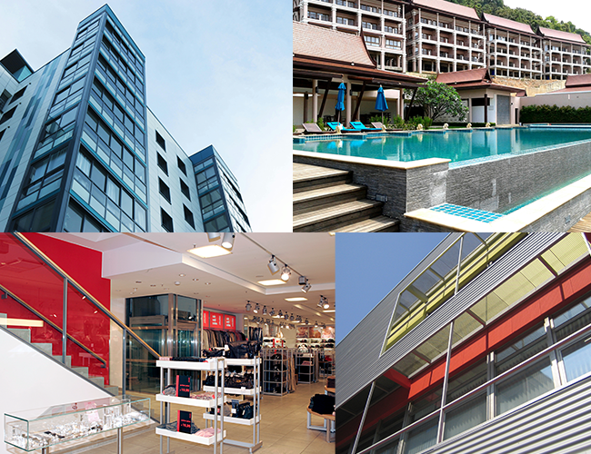 Gewerbegebäude wie Büro, Hotel, Gewerbegebäude und Einkaufszentrum