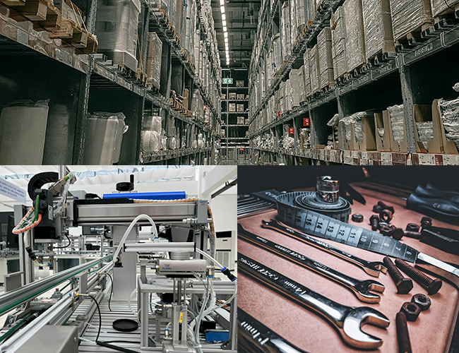 Industriegebäude wie Lager, Produktionsstätte und Werkstatt als Gebäudetypen