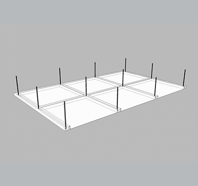 Zeichnung einer OP-Decke mit Stahlbandraster