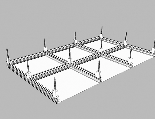 Zeichnung einer Reinraum-Decke Typ VarioAccess nicht begehbar