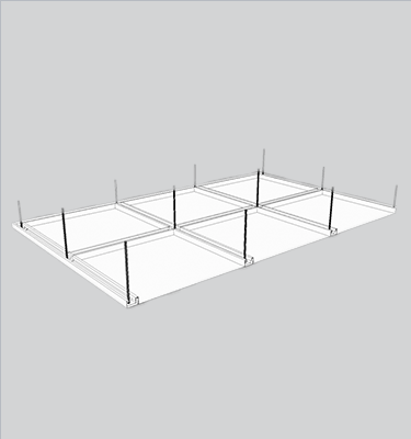 Zeichnung einer Stahlbandraster-Decke